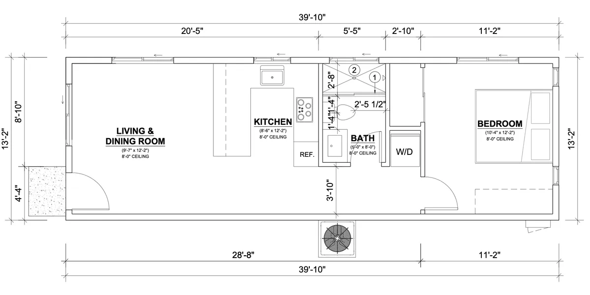 Fabuhome floor plan used for garage conversion and ADU planning